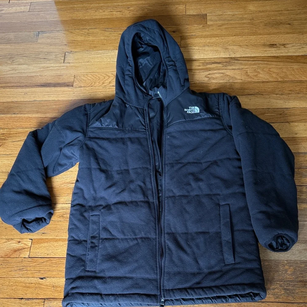 The North Face Reversible Black Hooded Puffer Jacket